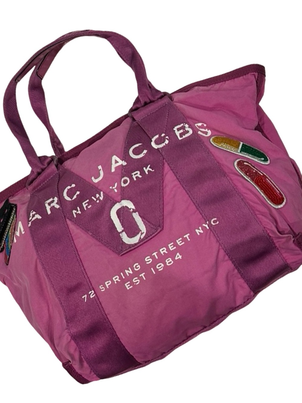 Rare 2017 MARC JACOBS Nylon Tote | Julie Verhoeven Collab Patches - Picture 5 of 16